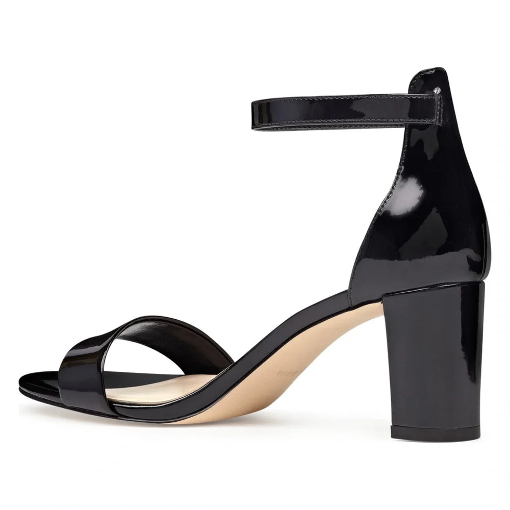 🌻 HOST PICK 🌻 ♠️ Nine West Black Pruce Ankle Strap Black Heel Sandals ♠️ - Picture 2 of 10